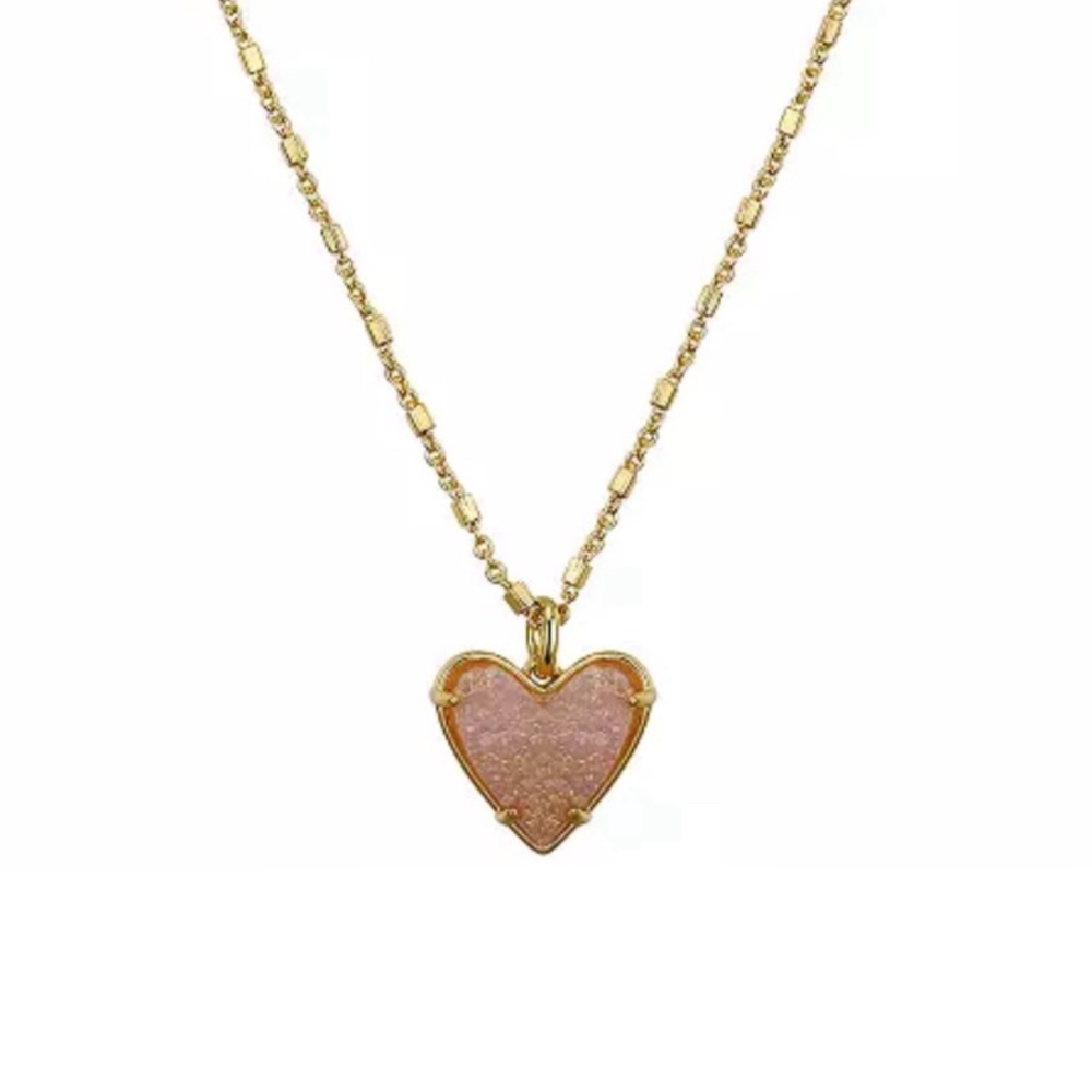 Love this life Pink Crystal Heart Pendant